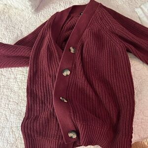GAP Maroon chunky cardigan